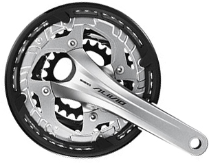 SHIMANO kliky ALIVIO FC-T4060 integr.klika 3x9 175 mm 44x32x22z bez BB misek s krytem stříbrné
