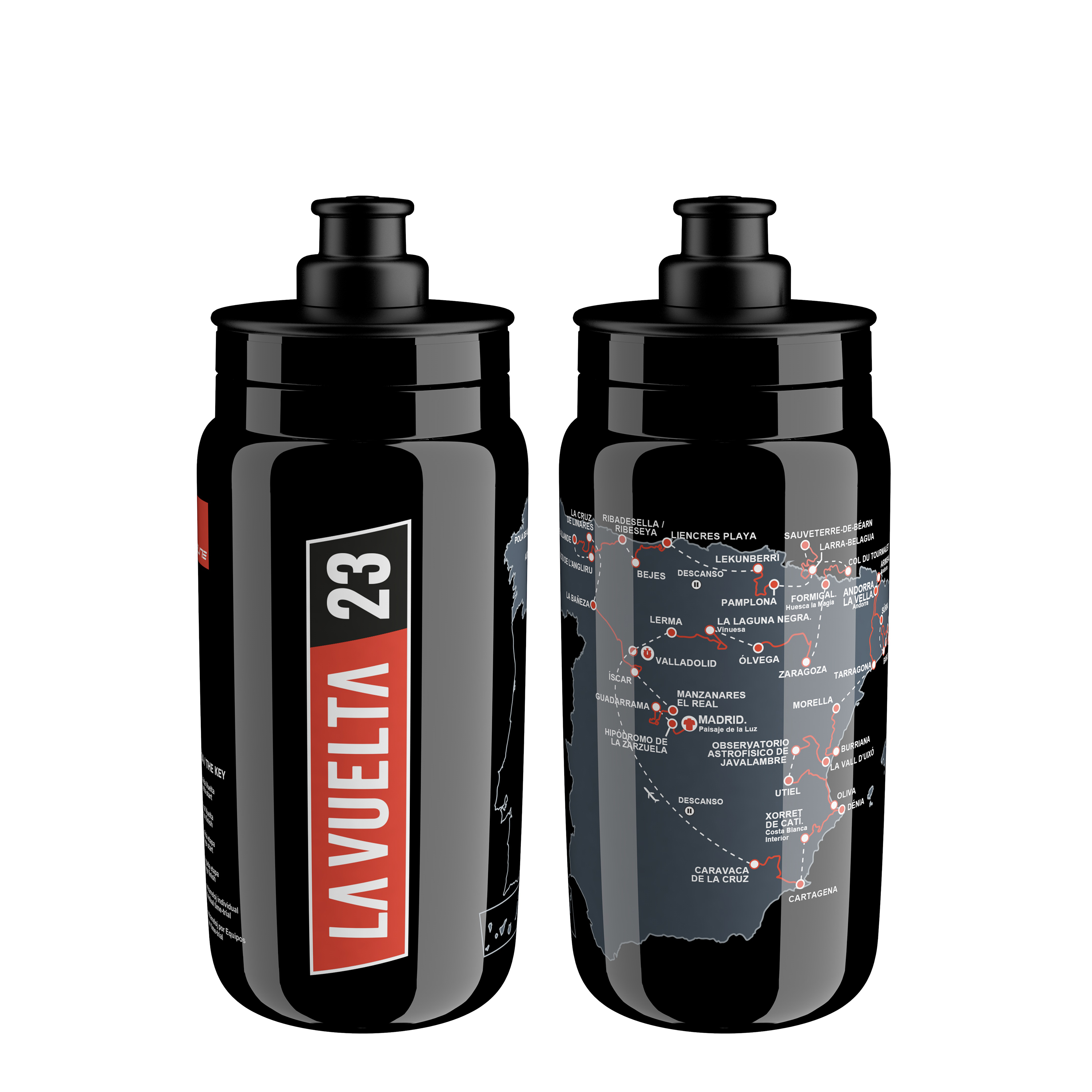 ELITE láhev FLY 23' VUELTA BLACK MAP 550 ml
