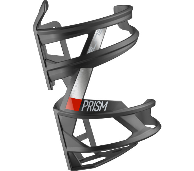 Elite košík PRISM RIGHT Carbon černý matný/červený