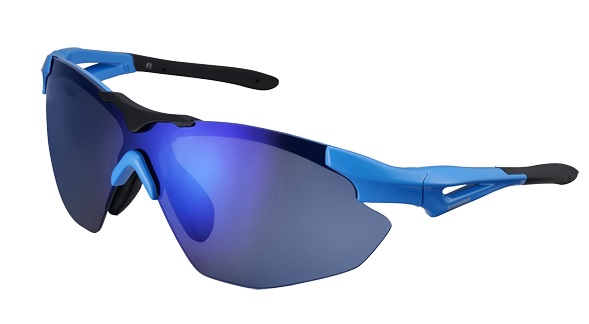 SHIMANO brýle S40R, Lightmodrá/černá, skla kouřová modrá zrcadlová