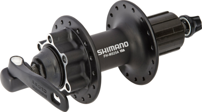 SHIMANO nába zadní DEORE FH-M525 pro kotouč (6 šroub) 8/9/10 rychl 36 děr RU: 168 mm černá