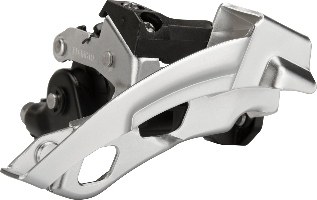 SHIMANO přesmykač DEORE FD-M610 MTB pro 3x10 obj. 34,9/31,8 + 28,6 Top-swing dual pull 40/42z čer