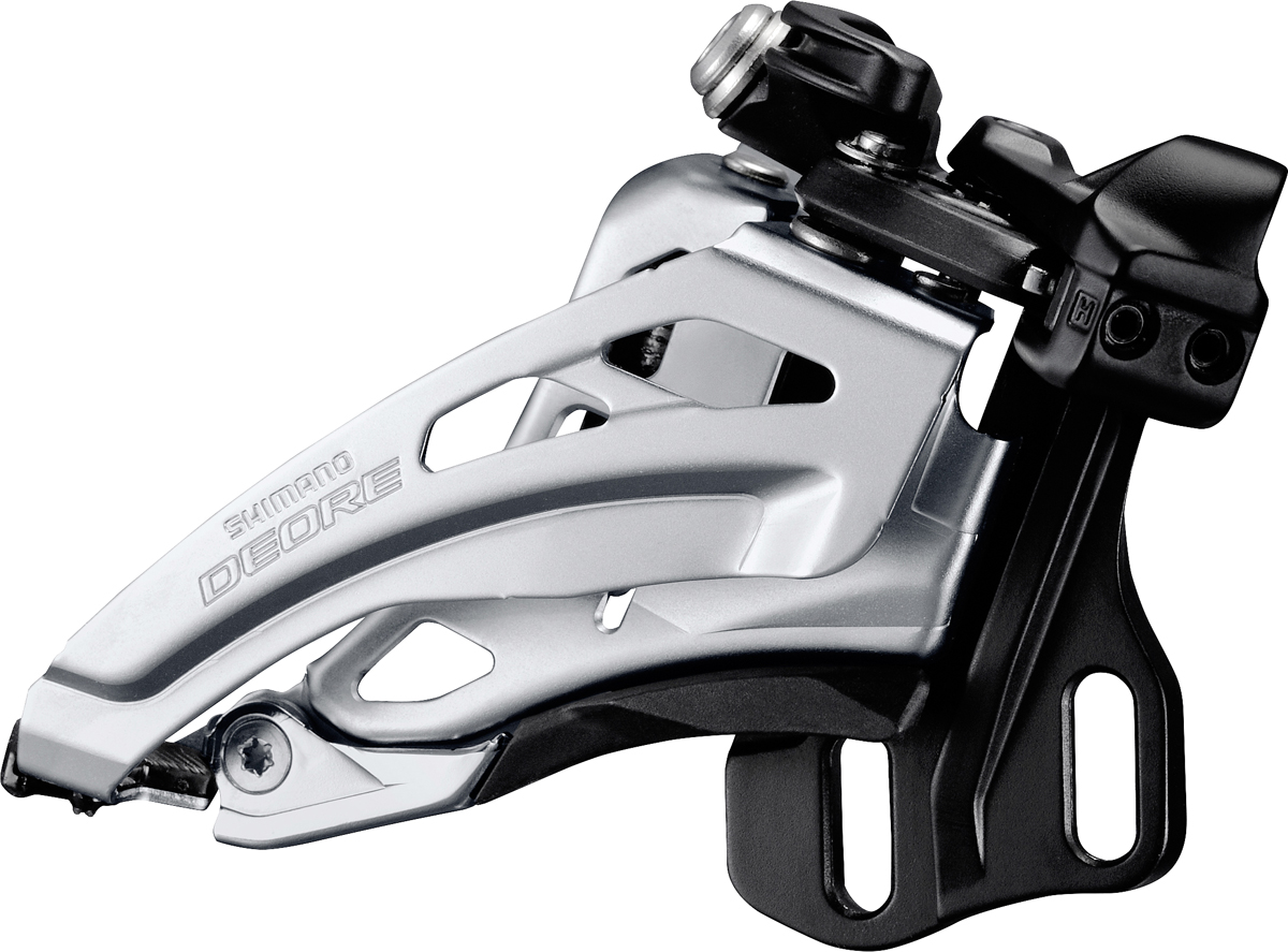 SHIMANO přesmykač DEORE FD-M617 MTB pro 2x10 př mont E-typ bez BB Side-swing front pull 36/38 z čer