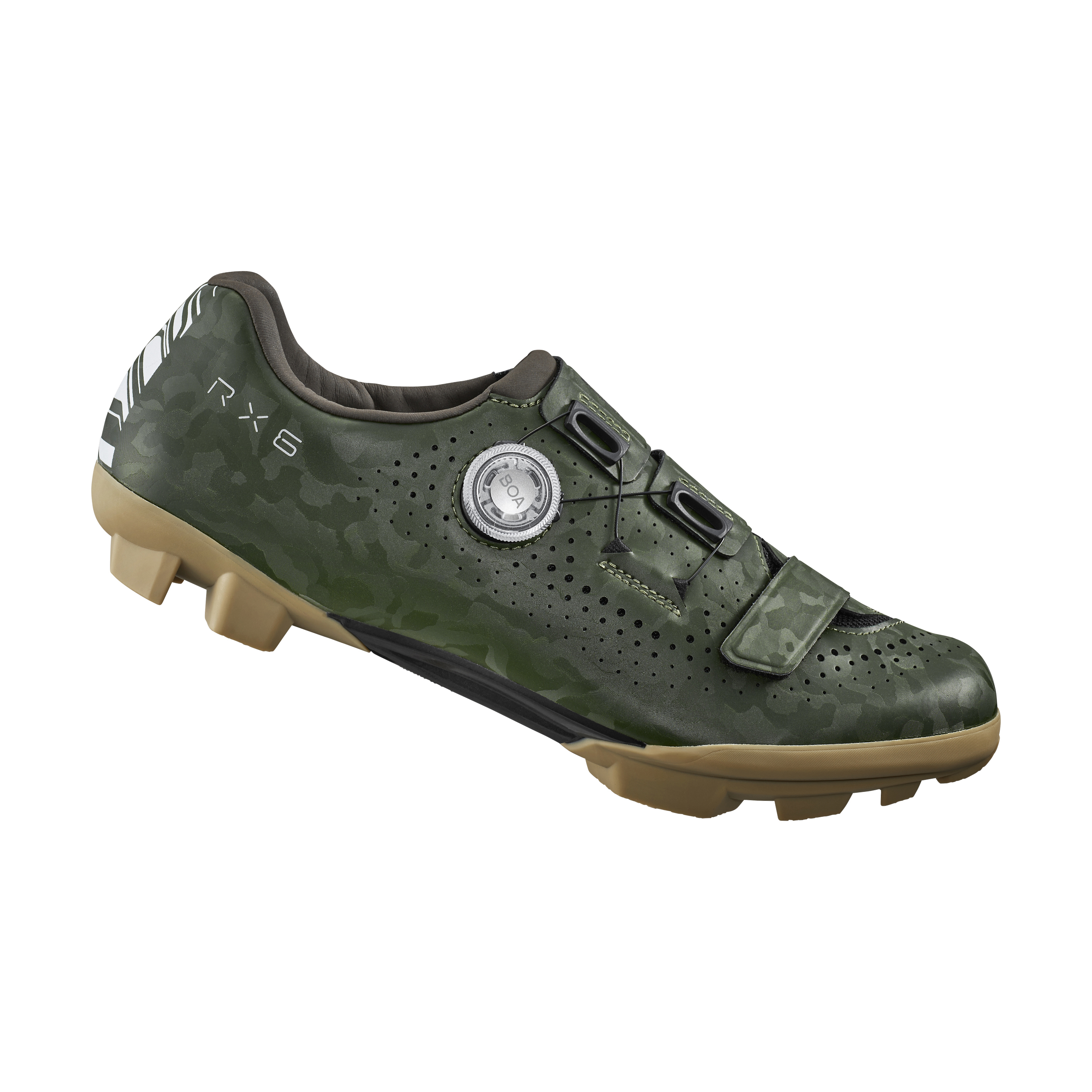 SHIMANO gravel obuv SH-RX600, pánská, zelená, 47, WIDE