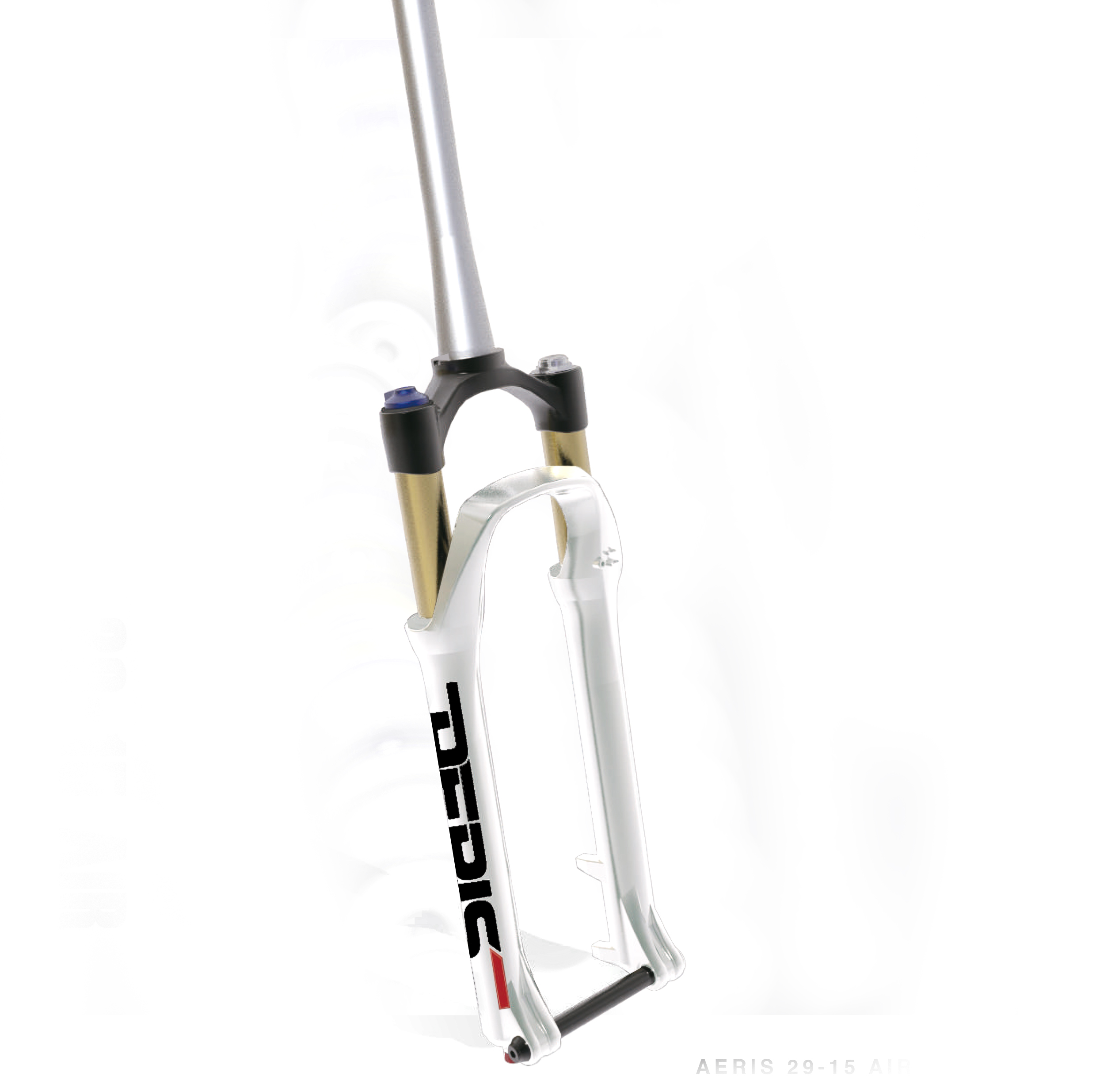 SPINNER 29'' odpružená vidlice AERIS AIR, remote, zdvih 100 mm, DISC, 15mm osa, tapered, bílá