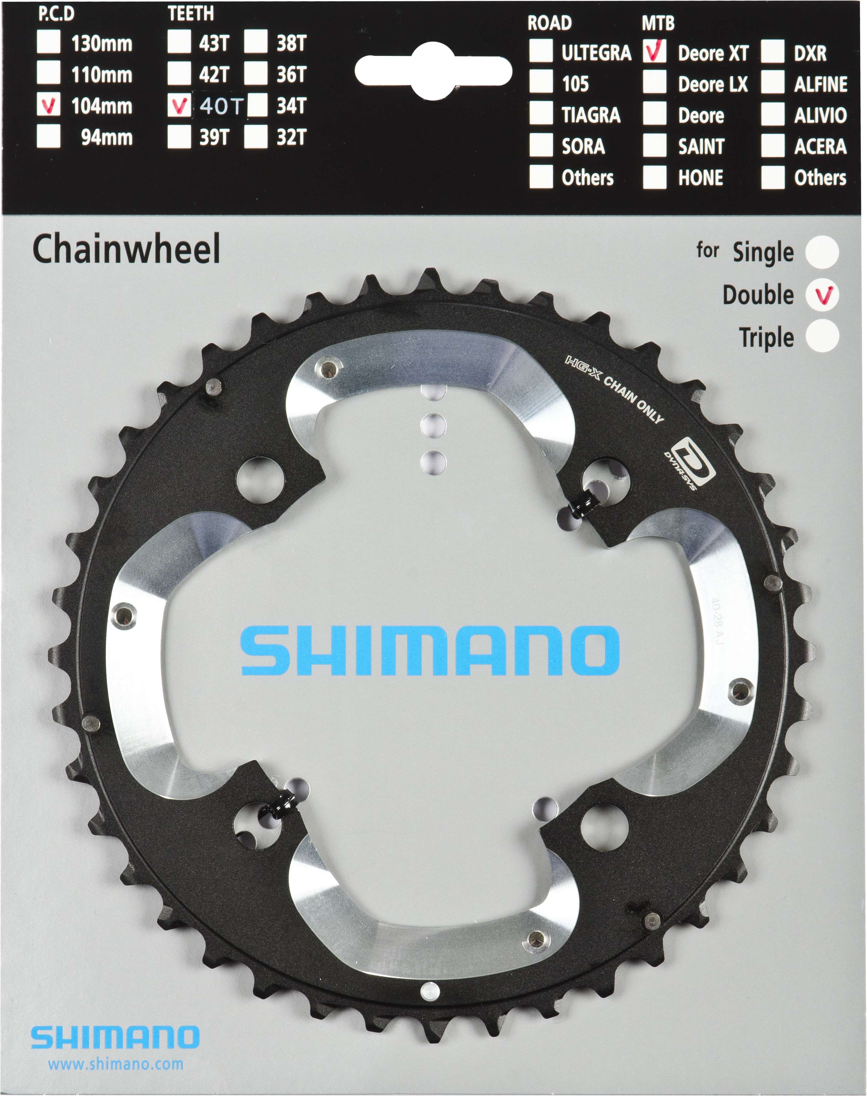 SHIMANO převodník XT FC-M785 40 z 10 spd dvojpřevodník AJ pro 40-28 z