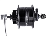 SHIMANO dynamo nába Komfortní DH-3D32-QR 6V, 3,0W pro kot brzdu 6 šroubů RU:133mm 32 děr černá