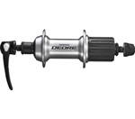 SHIMANO nába zadní DEORE FH-T610 OLD 135 mm 8/9/10/11 rychl 32 děr ráf brzda stříbrná RU: 168 mm