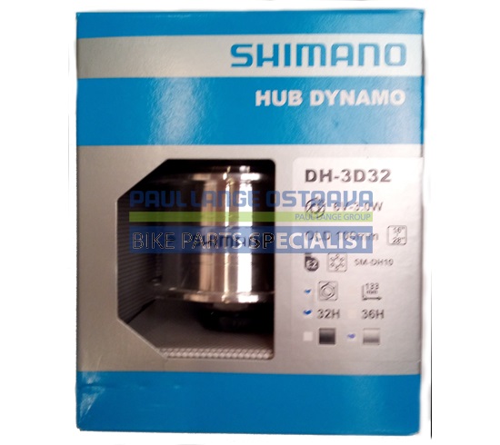 SHIMANO dynamo nába DH-3D32-NT 6V 3.0W 32 děr na matky pro kot brzdu 6 šroubů