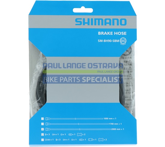 SHIMANO brzdová hadice MTB SM-BH90-SBMLL XTR(M9120)/XT(M8100/8120)/SLX(M7100/7120) 2000 mm černá bal