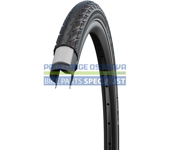 SCHWALBE plášť DELTA CRUISER PLUS, 37-622, 28 x 1.40, PunctureGuard TwinSkin, 775 g, černá-reflexní