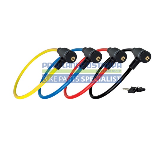 MasterLock SET ocelový kabelový zámek 65cm x 8mm 2 klíče, vinylový potah – žlutý+ červený + 2 černé