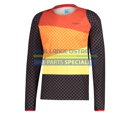 SHIMANO pánský FUJIMI dres dlouhý rukáv, černá/červená