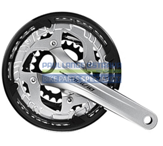 SHIMANO kliky ALIVIO FC-T4060-T integr.klika 3x9 175 mm 48x36x26z bez BB misek s krytem stříbrné