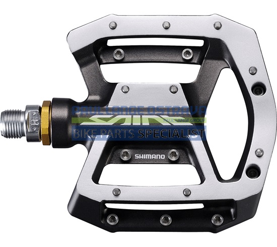 SHIMANO pedály SAINT PD-MX80 Flat Pedal bez zarážek bez odrazek stříbrná