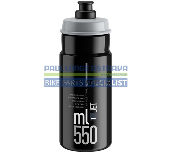 ELITE láhev JET 24&#39; černá/šedé logo, 550 ml