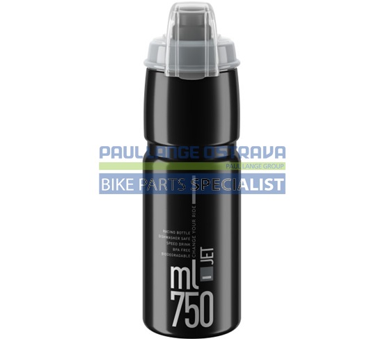 ELITE láhev JET PLUS 24&#39; černá/šedé logo, 750 ml