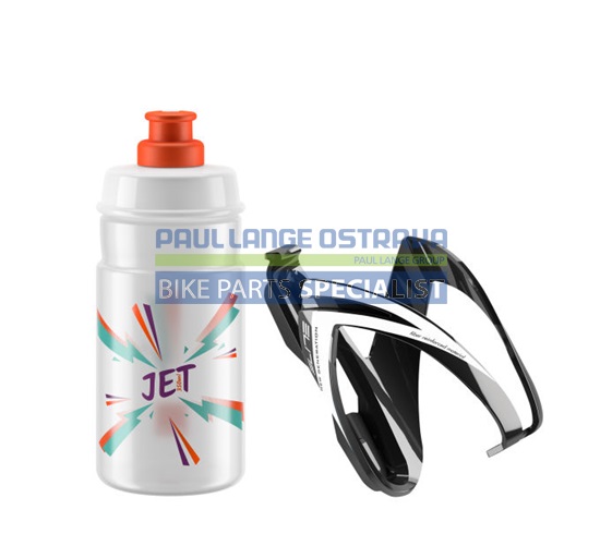 ELITE KIT CEO 24´ košík černý lesklý + láhev JET čirá/oranžová, 350 ml