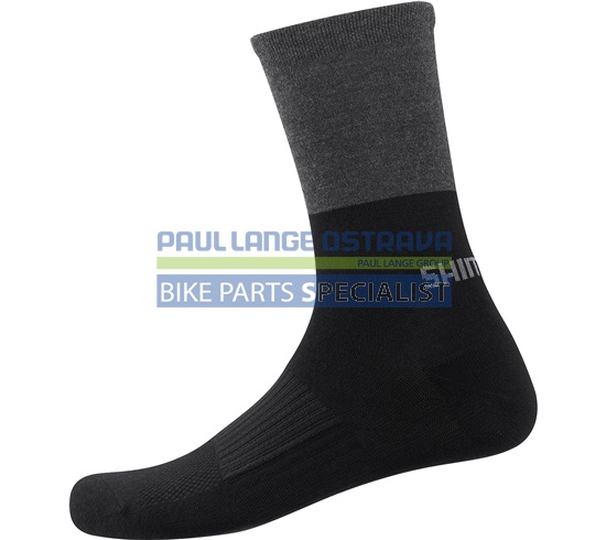 SHIMANO ORIGINAL WOOL TALL ponožky, černá/šedá, 41-44