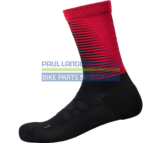 SHIMANO S-PHYRE MERINO TALL ponožky, červená, M-L (41-44)
