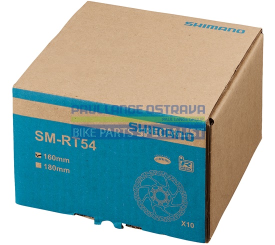 SHIMANO brzdový kotuč DEORE SM-RT54 center lock 160 mm bez lock ring pouze pro resin des. set 10 ks