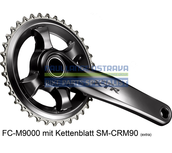 SHIMANO kliky XTR FC-M9000 integr.klika 1x11 170 mm bez přev. bez BB misek bez krytu