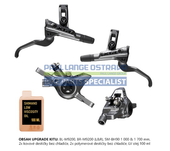 SHIMANO UPGRADE set XTR BR-M9200 BL-M9200 BR-př+zad/BL-levá+pravá SM-BH90-1000mm+1700mm resin des.