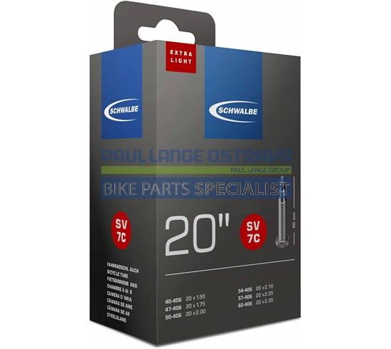 SCHWALBE duše 20", 40/60-406, SV 40 mm, EXTRALIGHT, BUTYL, 95 g