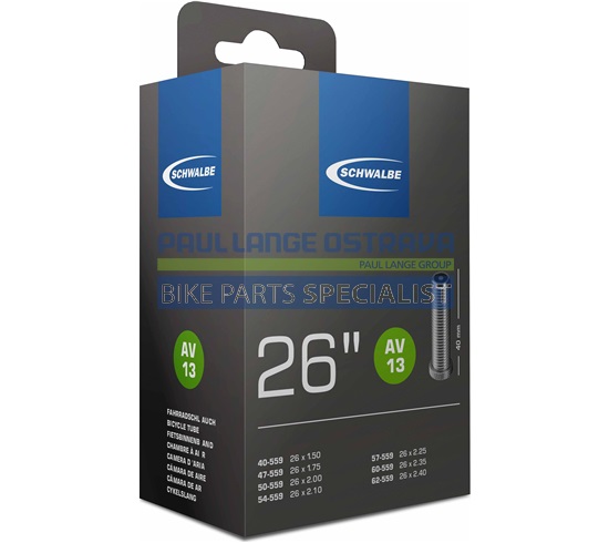 SCHWALBE duše 26", 30/47-559/597, AV 40 mm, STANDARD, BUTYL, 140 g