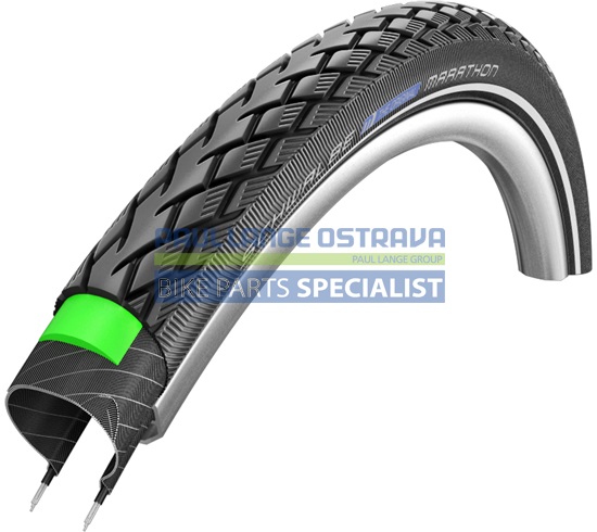 SCHWALBE plášť MARATHON, 37-622, 28 x 1.40, GreenGuard, Endurance, 730 g, černá-reflexní