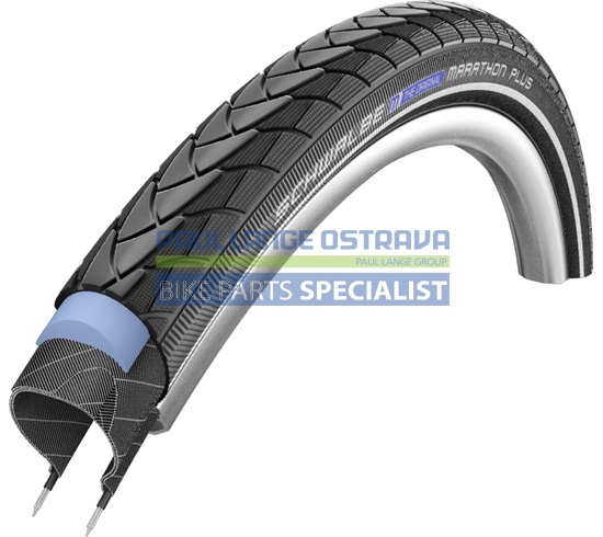 SCHWALBE plášť MARATHON PLUS, 25-622, 28 x 1.00, SmartGuard, Endurance, 595 g, černá-reflexní