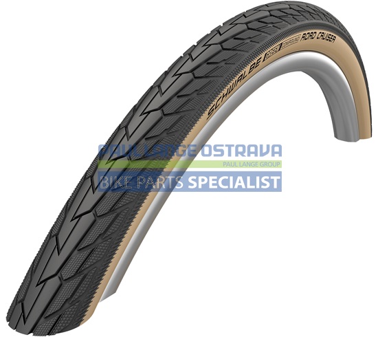 SCHWALBE plášť ROAD CRUISER,47-622,28x1.75,K-Guard,dušový,drát,800 g,černá/hnědá