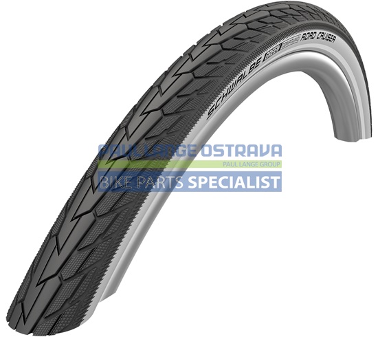 SCHWALBE plášť ROAD CRUISER,47-406,20x1.75,K-Guard,dušový,drát,545 g, černá/bílá