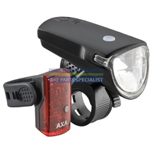 AXA GREENLINE set 35 lux / USB nabíjení / indikátor baterie / zadní světlo 1 LED