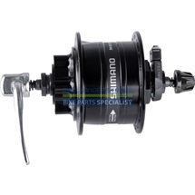 SHIMANO dynamo nába Komfortní DH-3D32-QR 6V, 3,0W pro kot brzdu 6 šroubů RU:133mm 32 děr černá